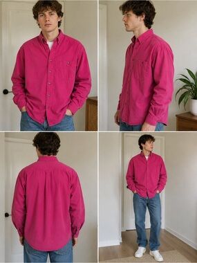 Vintage Cambridge Classics Pink Cotton Shirt Size M